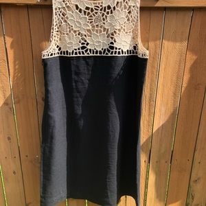 Black and Tan Linen Dress by Loft